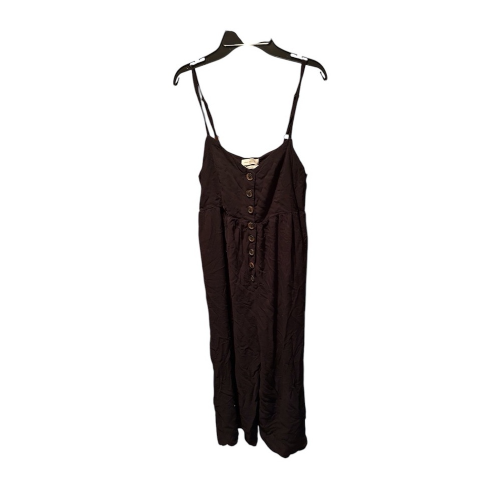 Urban Outfitters Sleeveless Wide Leg Cropped Jumpsuit in Black.Medium